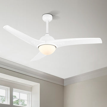 Sully 52" Contemporary Industrial Iron/Plastic Mobile-App/Remote-Controlled 6-Speed Propeller Integrated LED Ceiling Fan